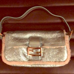 Fendi baguette shearling/metallic